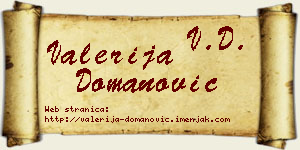 Valerija Domanović vizit kartica